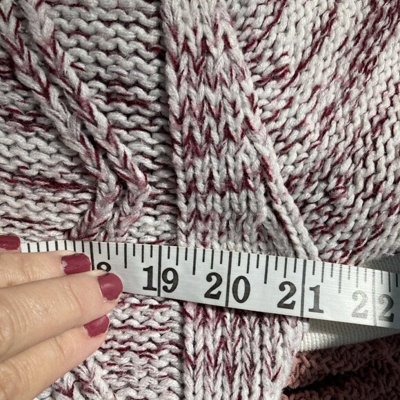 VTG Campus Cable Knit Sweater Academia Unisex Slouchy Acrylic Chunky Sz M - Picture 9 of 14